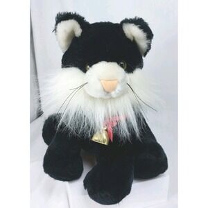 Vintage Radio Shack Tuxedo Cat Plush AM Radio Black White 1980s Retro 9" Plush‎